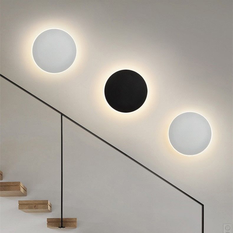 30CM Black Touch Eclipse LED Wall Light Stepless Dimming - Image 2