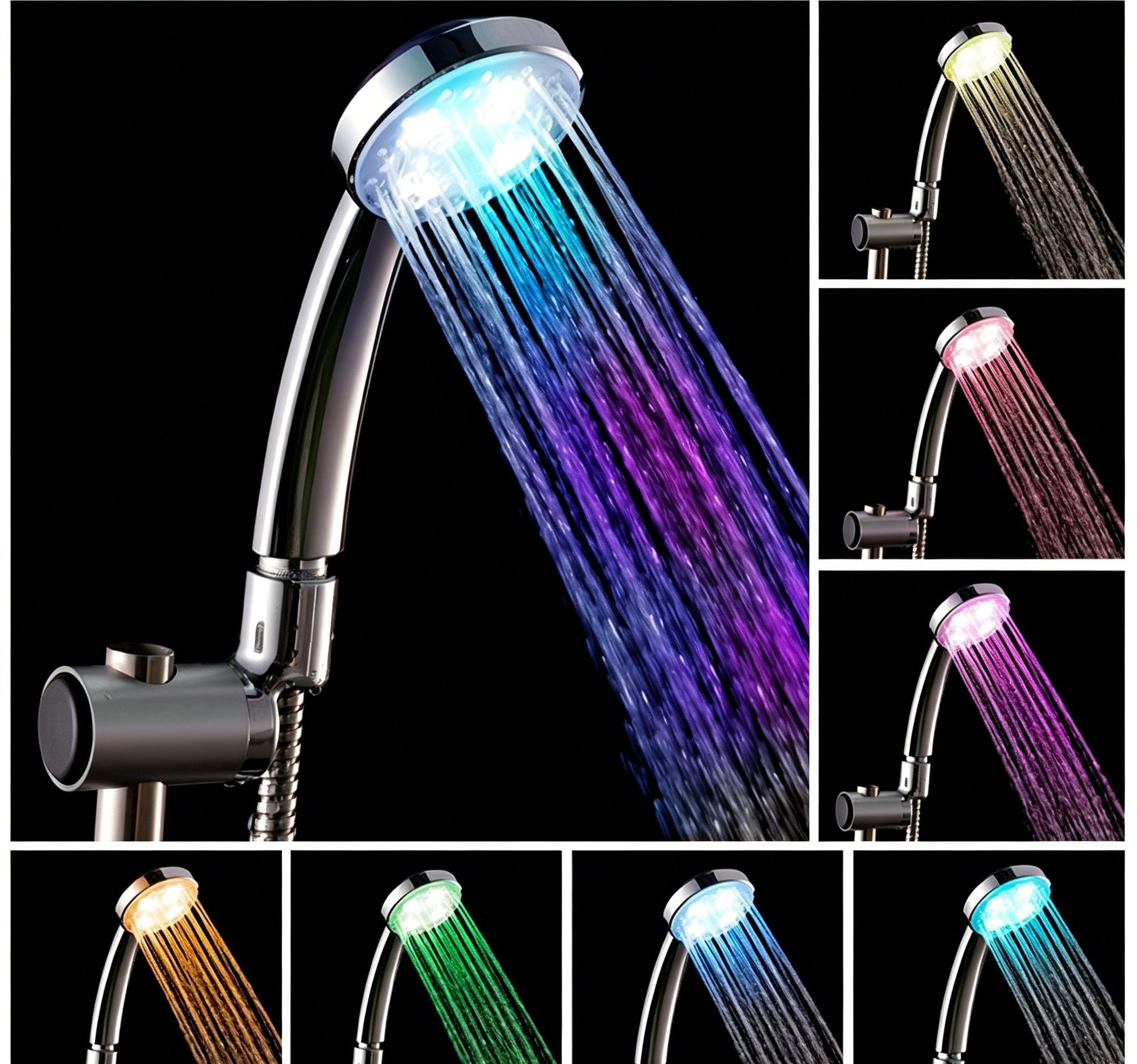 Self Powered Bauhinia LED Shower, Colour Light Relax Bath - Image 1