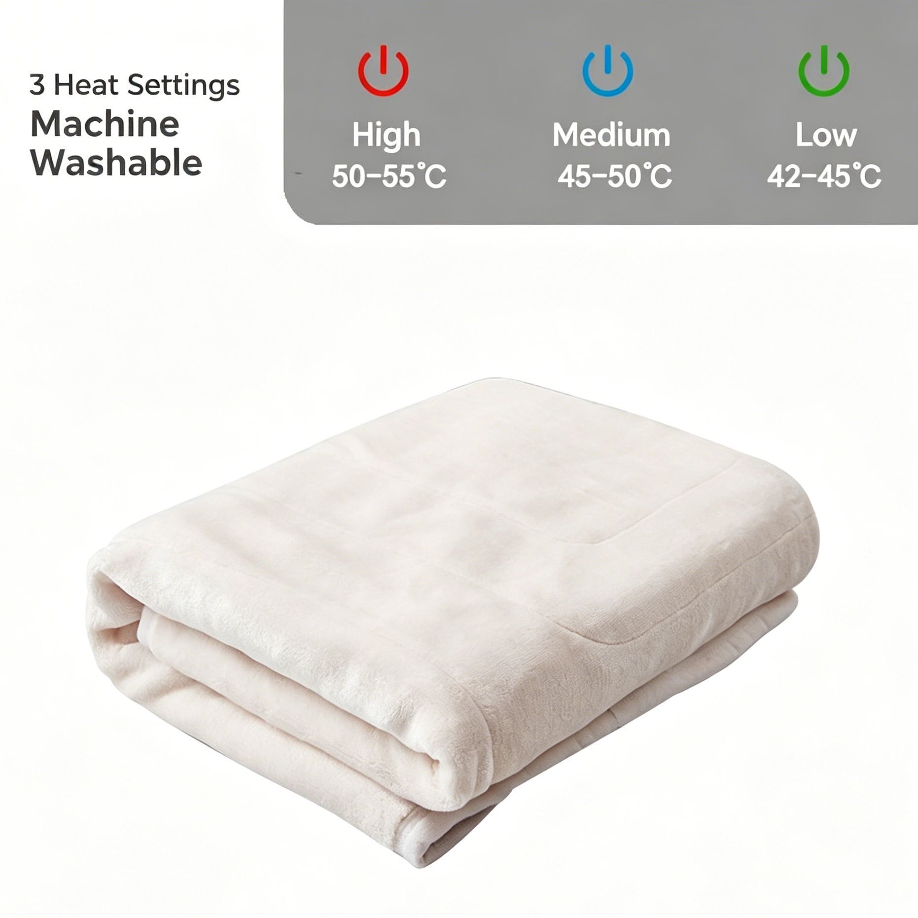 White USB Temperature Control Electric Blanket Portable Warm Cover For Student Home Use - Image 1