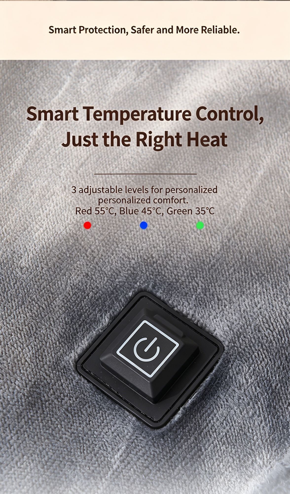 White USB Temperature Control Electric Blanket Portable Warm Cover For Student Home Use - Image 5