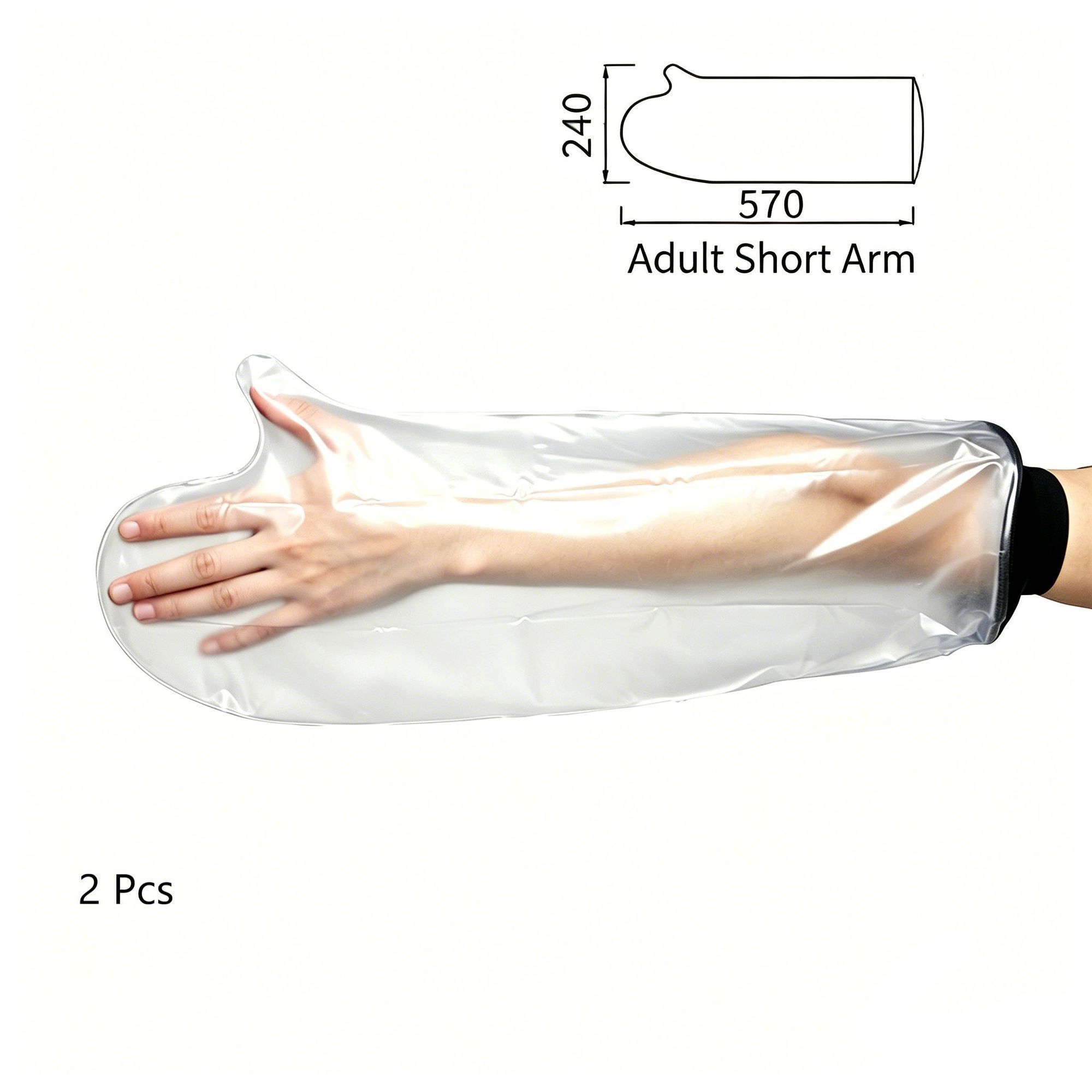 Adult Short Arm Cast Bath Protector 2Pcs - Image 1