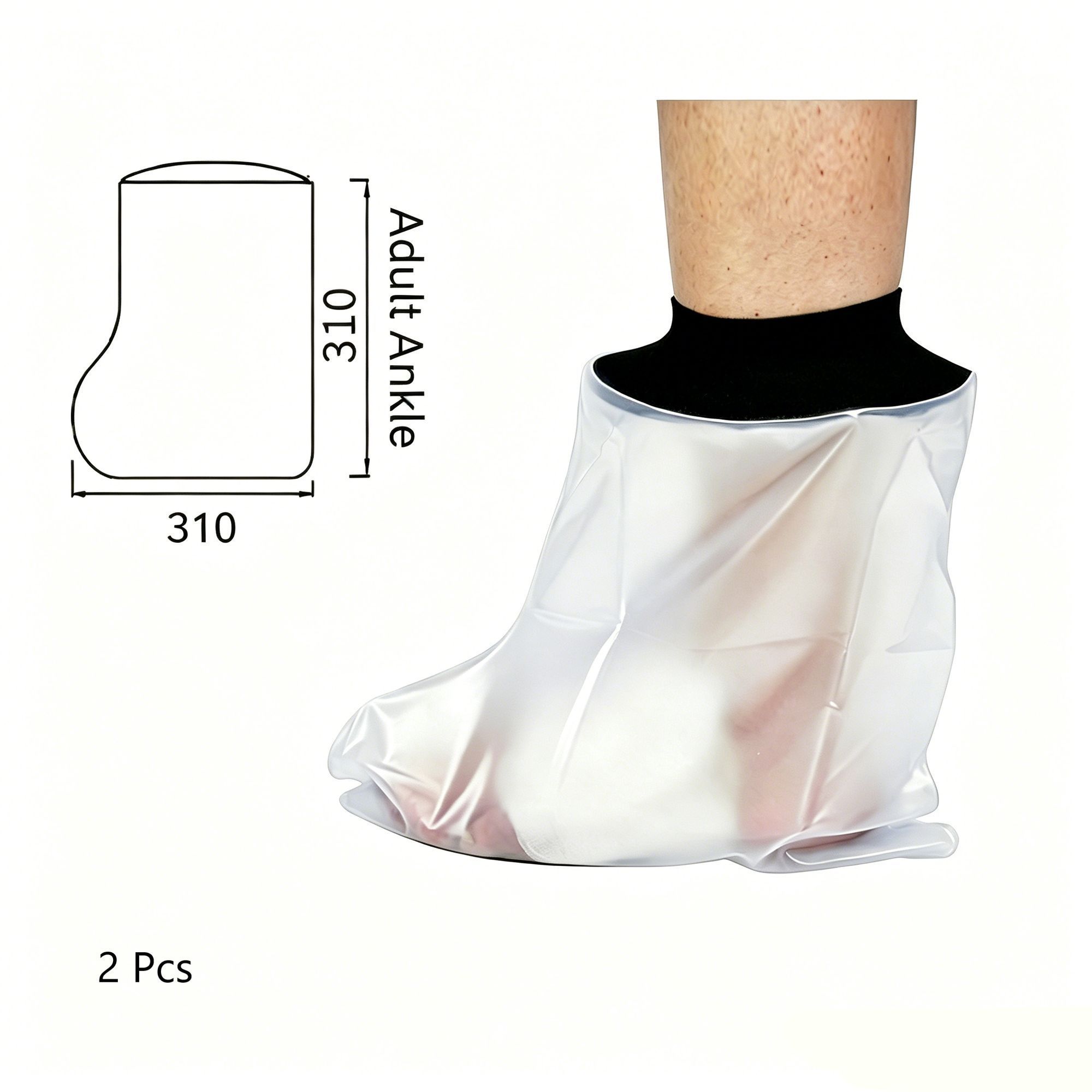 Adult Foot Cast Waterproof Bath Protector 2Pcs - Image 1