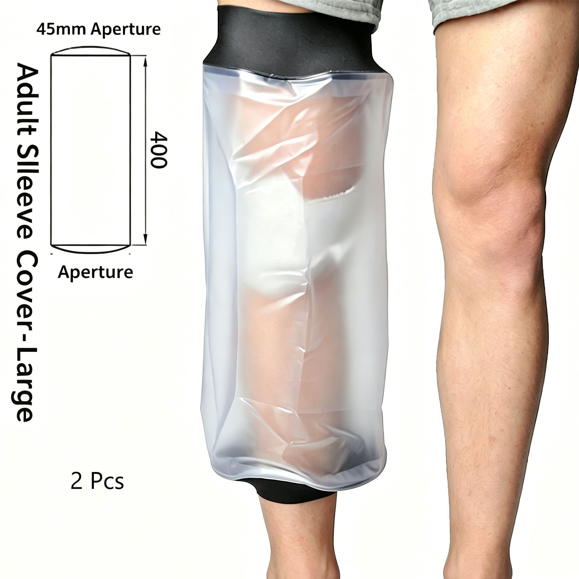 Adult Knee Surgery Waterproof Bath Sleeve 2Pcs - Image 1