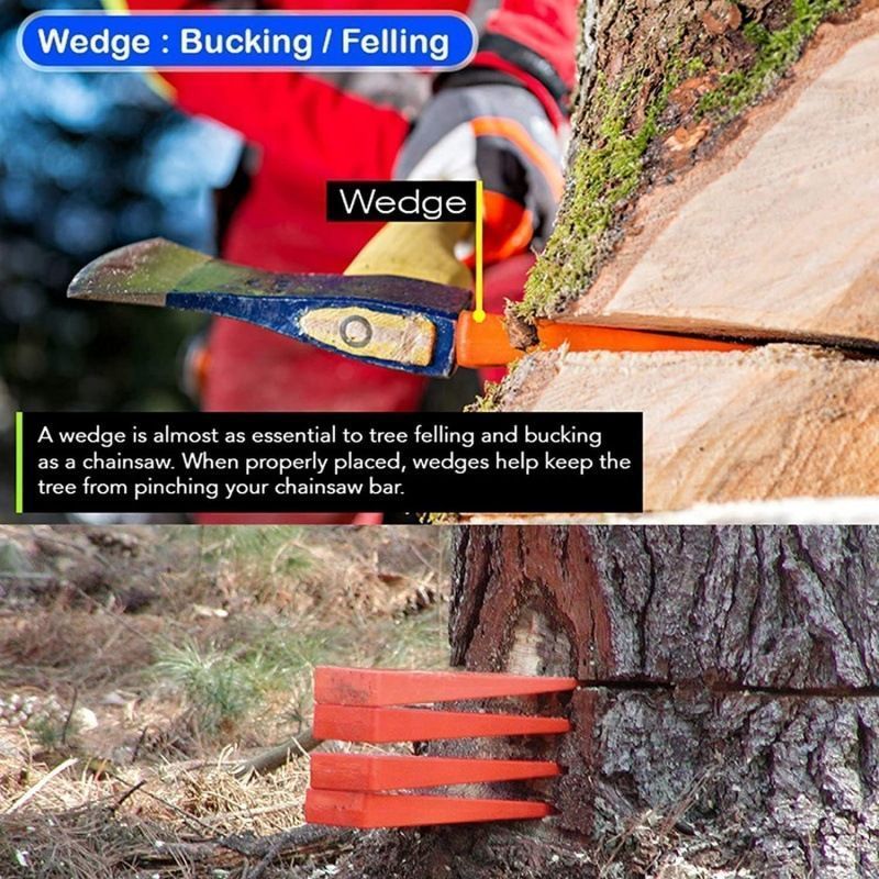 5/8/10 Inch Complete Tree Felling Wedge Set 6Pcs Plastic Garden Timber Tools - Image 1