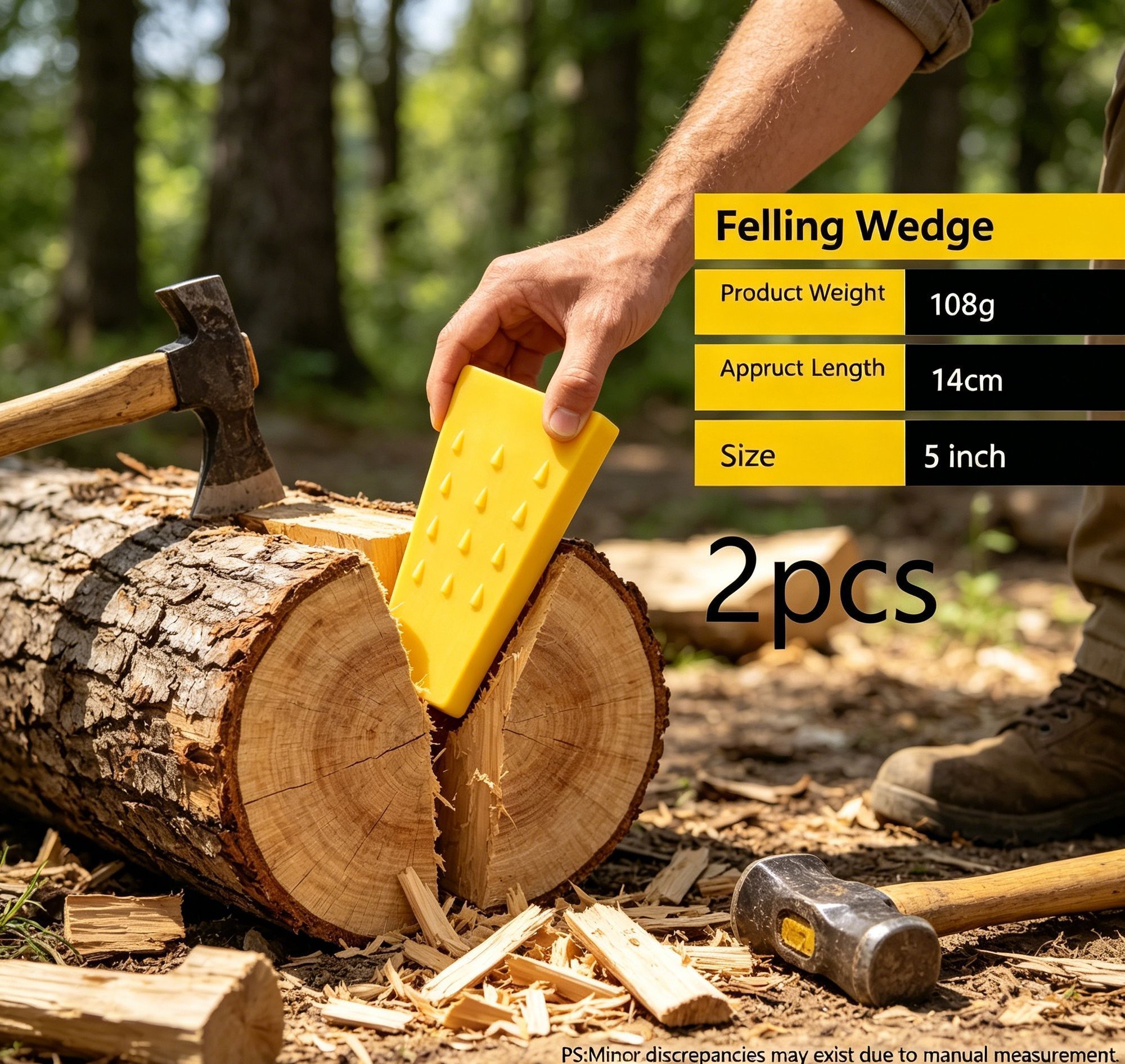 5/8/10 Inch Complete Tree Felling Wedge Set 6Pcs Plastic Garden Timber Tools - Image 2