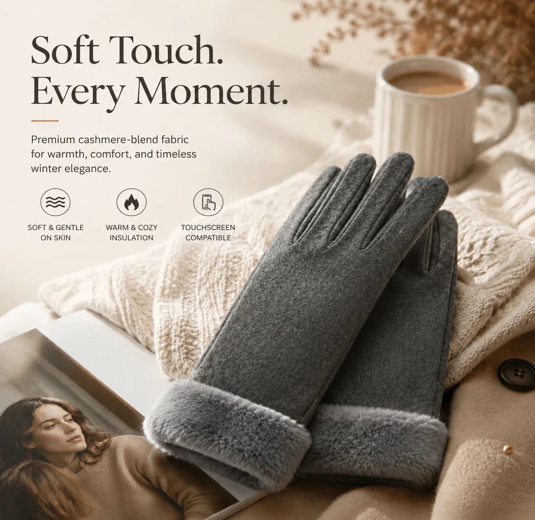 Light Pink 3 Stripes Women's Fleece Touch Screen Bike Gloves - Image 2
