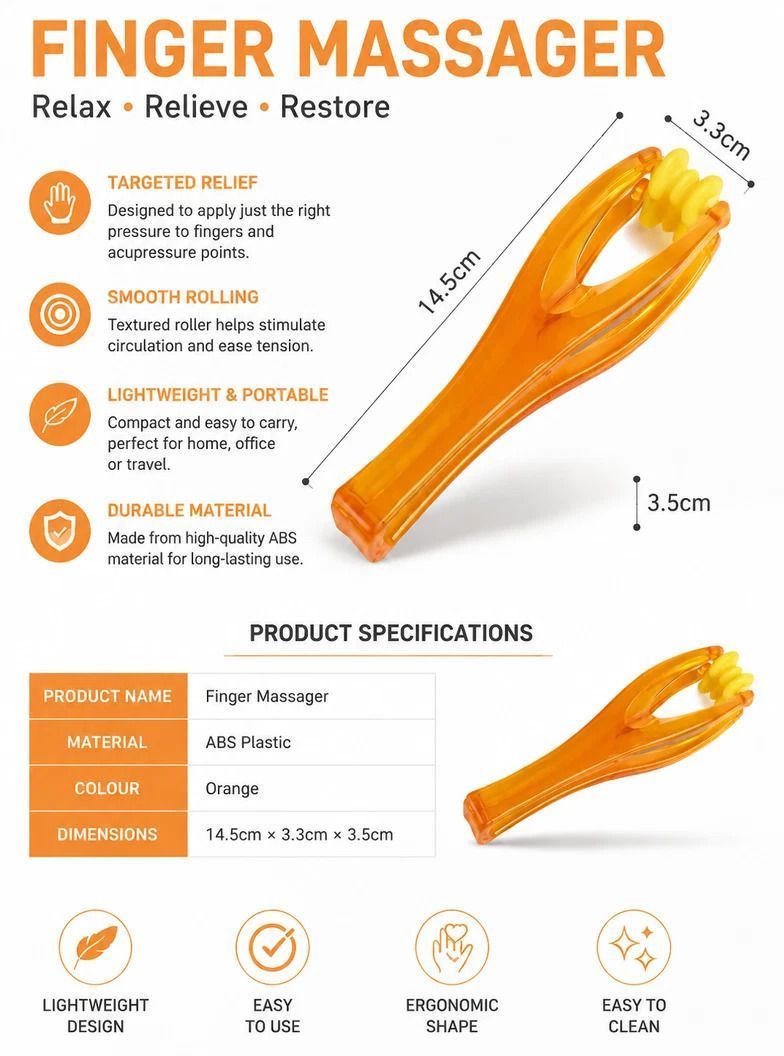 Elastic Finger Roller Massager Hand Fatigue Relief 1Pcs - Image 3
