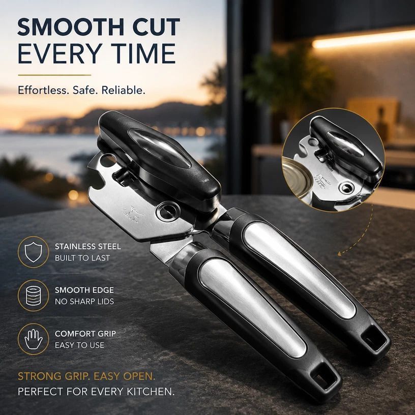 Upgraded Labor Saving Can & Bottle Opener Stainless Steel Household Gadget - Image 1