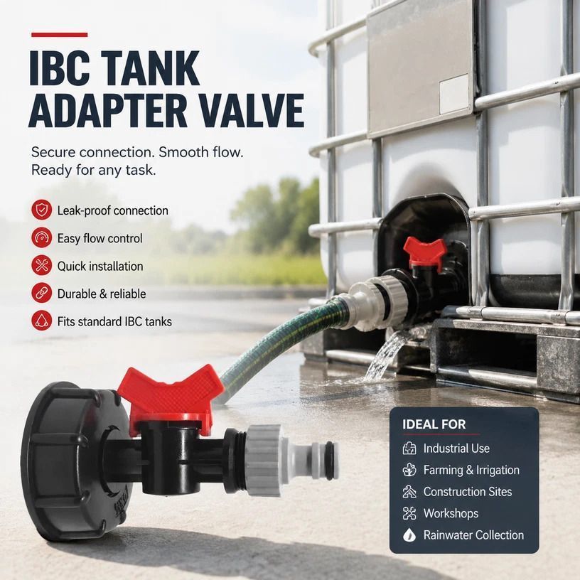 S60*6 IBC Tank Water Valve With Nipple Tap Fitting Accessory - Image 1