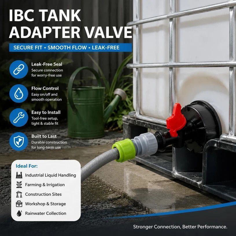 S60*6 Water Tap Nipple + Garden Hose Quick Connect IBC Fitting - Image 1