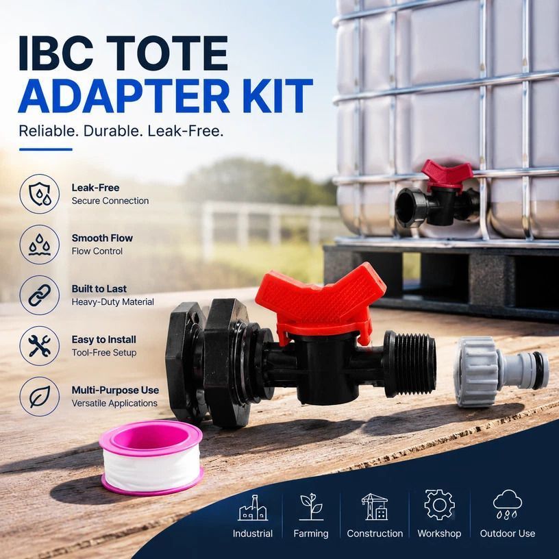 3/4 Inch IBC Tank Base Stand With Water Distributing Valve Fitting - Image 1