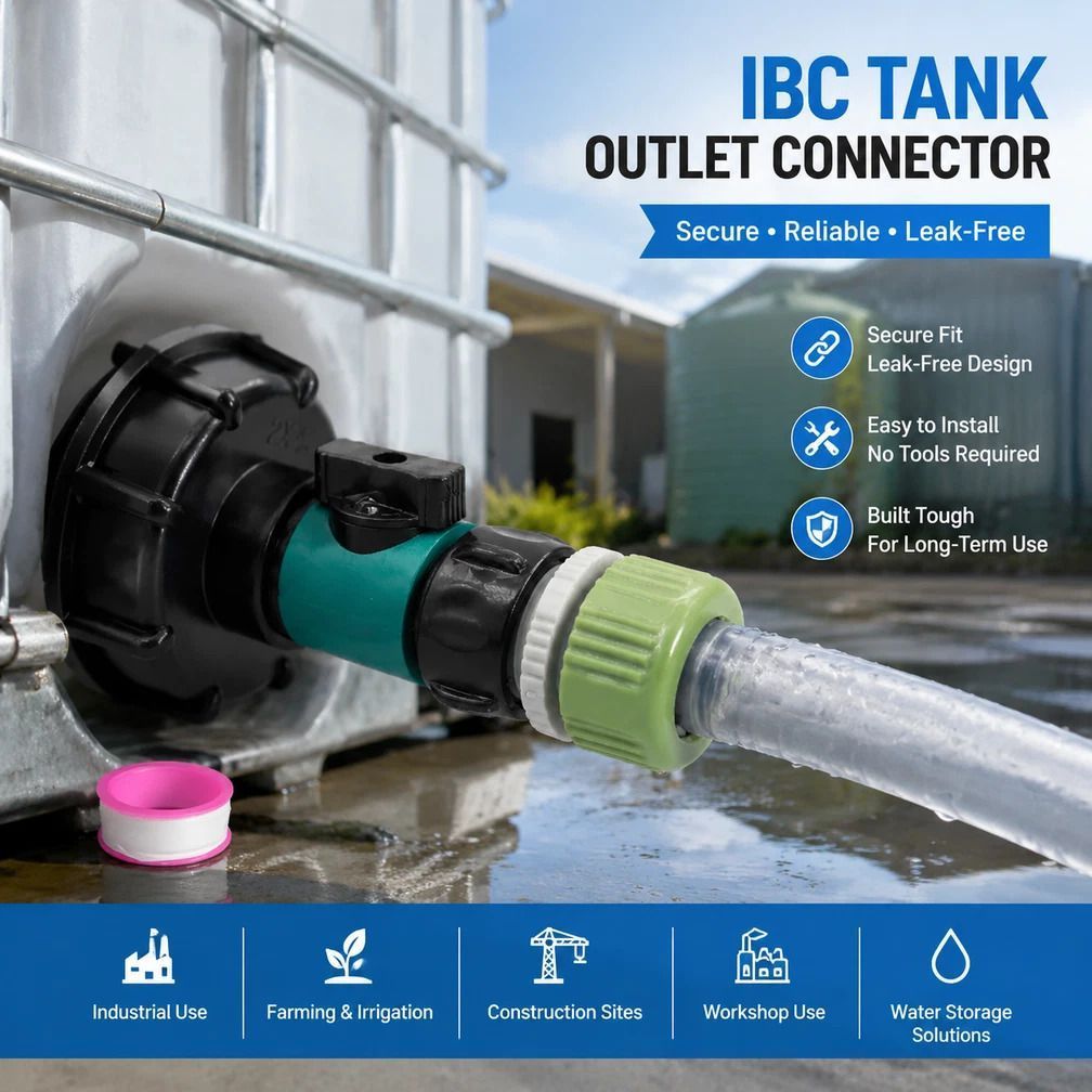 S60*6 Hose Coupling With Shut Off Switch IBC Tote Outlet Fitting - Image 1