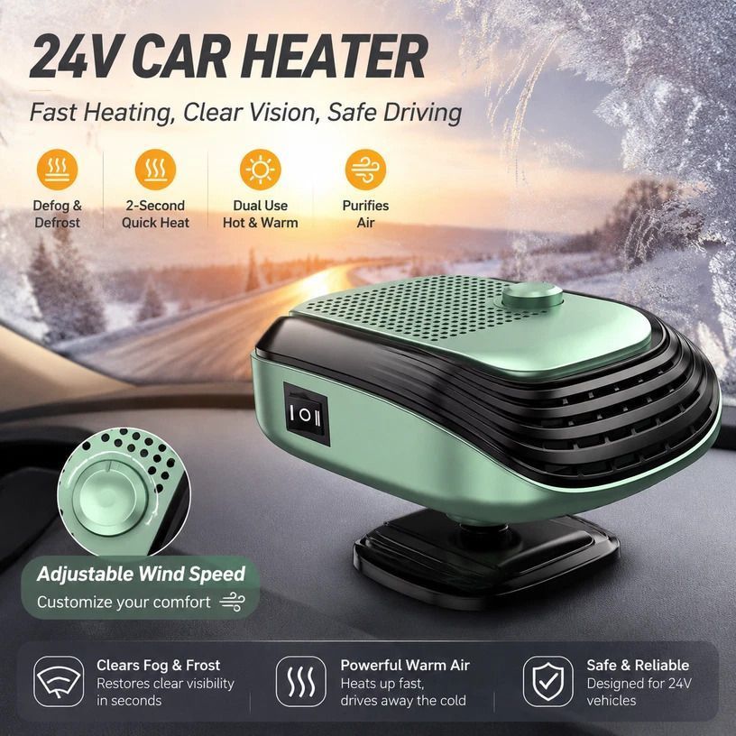 12V White Auto Heating Blower Fast Heating For Sedan Cab - Image 1