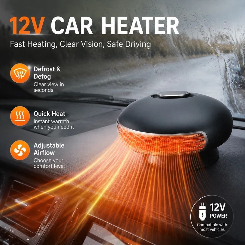 24V Black Vehicle Heater High Power Heating For Large Trucks - Image 1