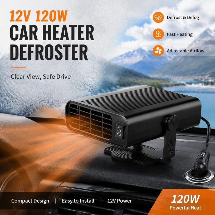 12V Yellow Car Heating Machine Fast Warm Sedan Defogger - Image 1