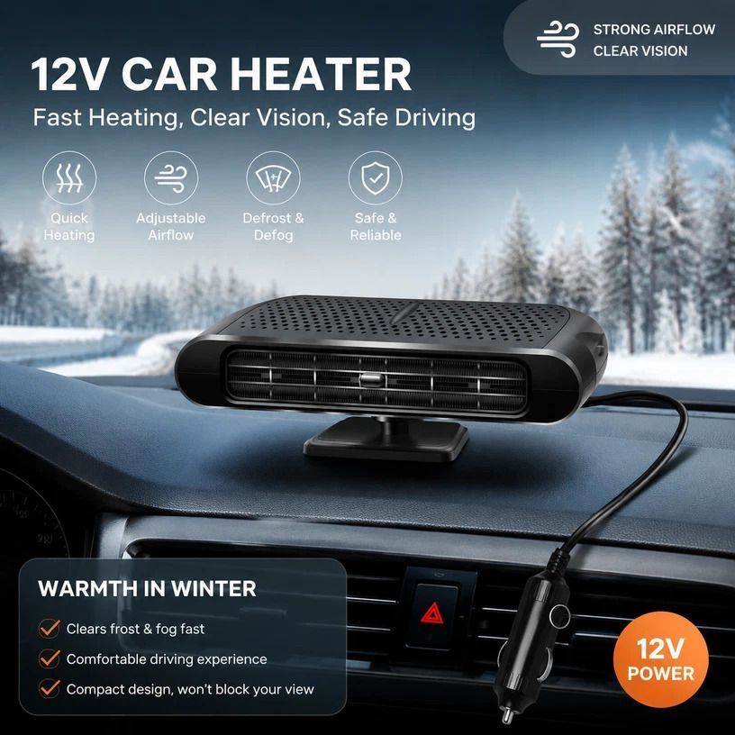 24V White Truck Heating Blower High Power Cab Defroster - Image 1