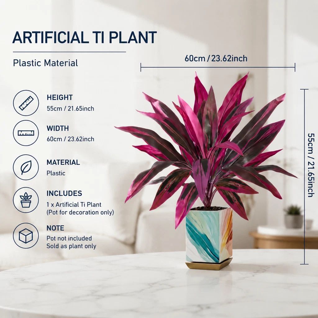 Purple Artificial Dracaena Tree Table & Backyard Decor 6 Pack - Image 3