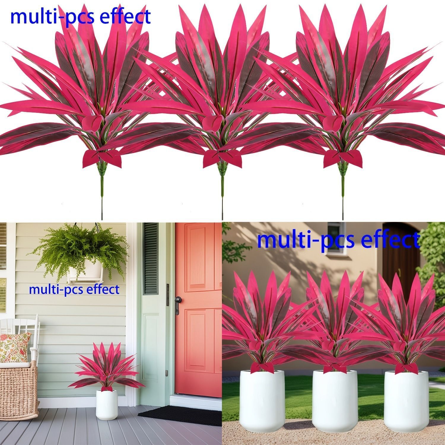 Purple Faux Brazil Wood Dracaena Fragrans House Plant 8 Pack - Image 4