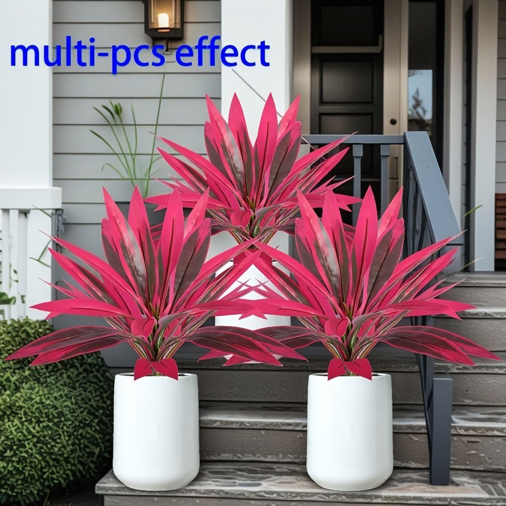 Purple Artificial Dracaena Tree Indoor Outdoor Floral Display 10 Pack - Image 5
