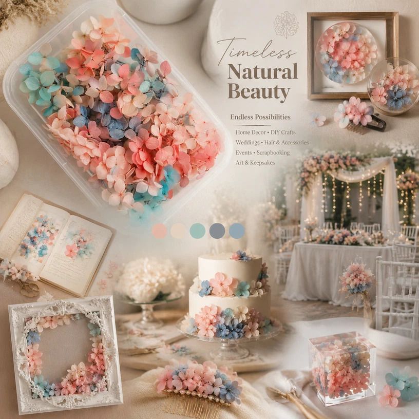 Gradient Preserved Hydrangea DIY Craft Dried Flower Material Dreamy Tone 5g Box - Image 1