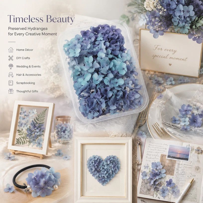 Gradient Preserved Hydrangea Floral DIY Accessory Blue Purple Shade 5g Pack - Image 1