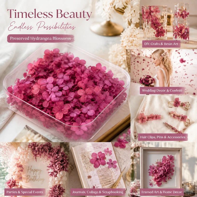 Purple Cloud Gradient Preserved Hydrangea Resin Craft Floral Material 5g - Image 1