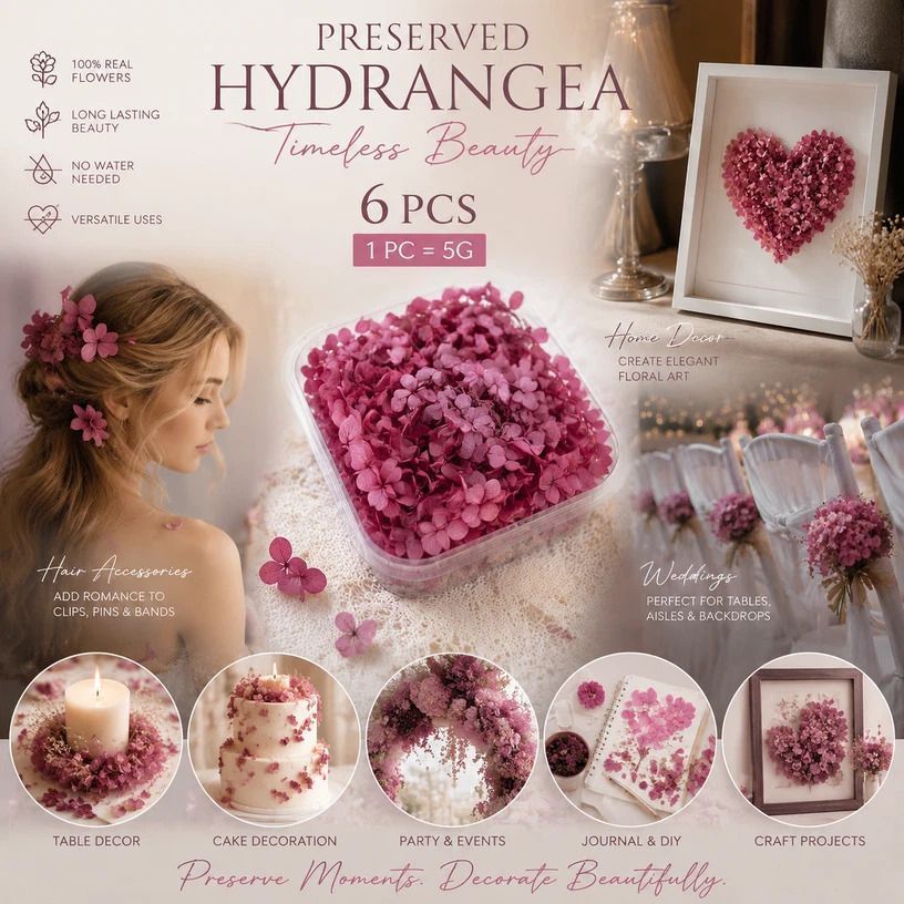 Purple Cloud Gradient Preserved Hydrangea Candle Making Kit 6 Boxes ×5g - Image 1