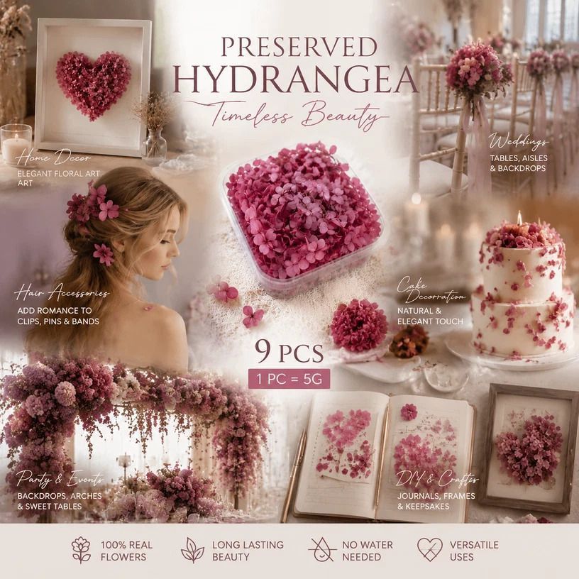 Purple Cloud Gradient Preserved Hydrangea DIY Candle Supply Bulk Pack 9 Boxes - Image 1