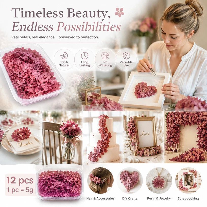 Purple Cloud Gradient Preserved Hydrangea Candle Craft Large Bundle Set of 12 Boxes - Image 1