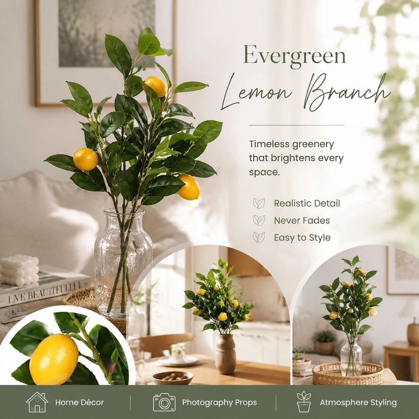 Style B Faux Lemon Garland Orchard Landscape Artificial Greenery - Image 1