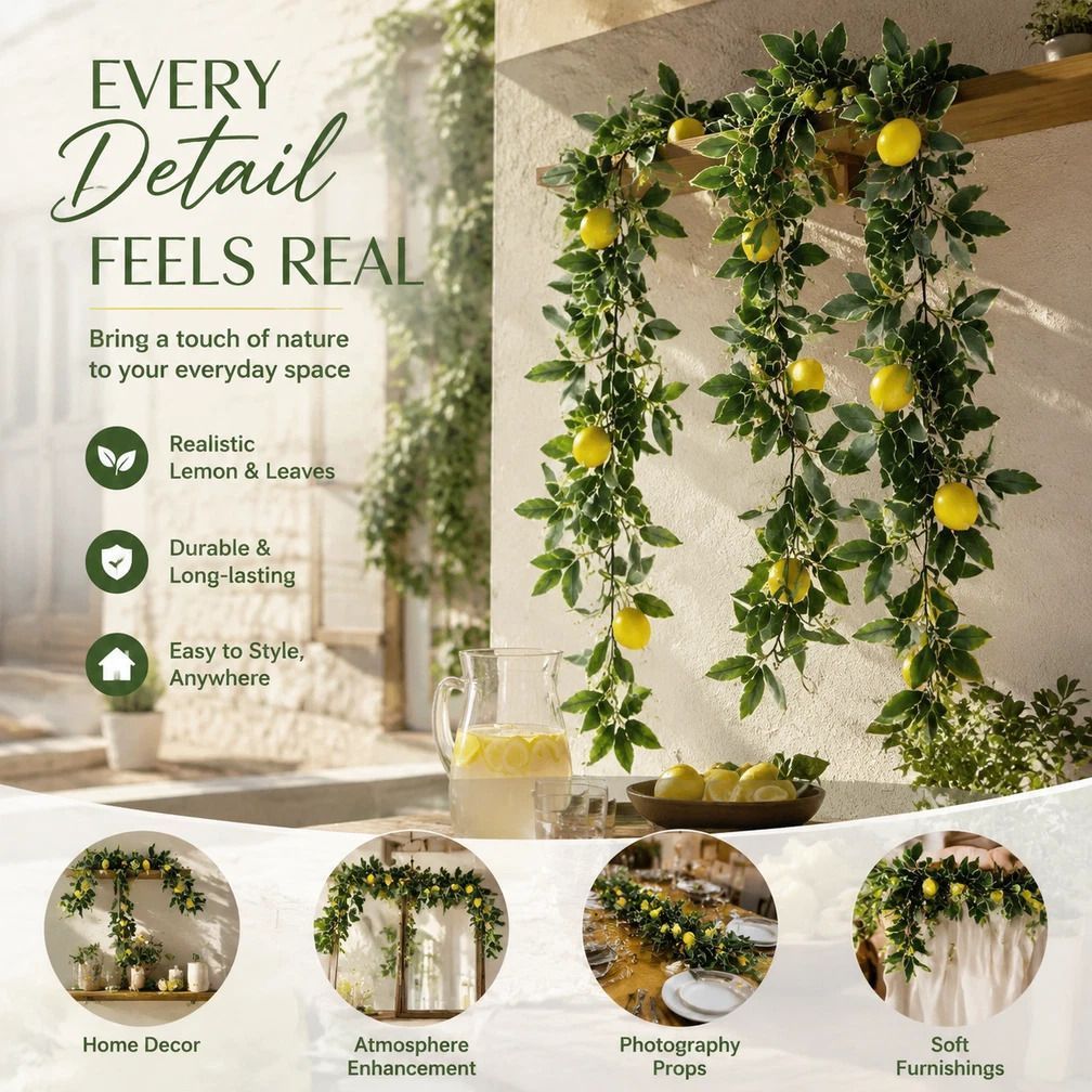 Style A Artificial Lemon Vine Indoor Hanging Landscape Ornament - Image 1