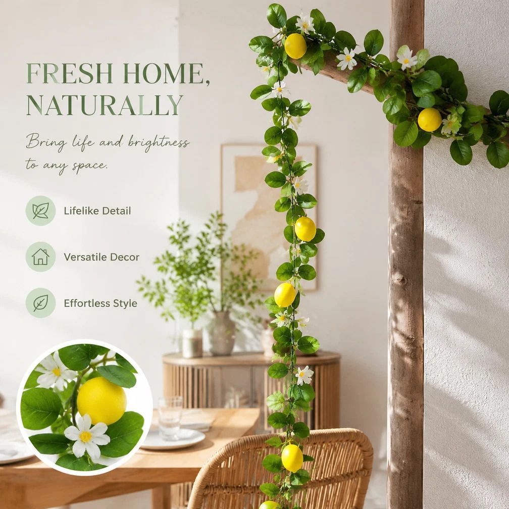Style B Fresh Scent Faux Lemon Vine Backyard Landscape Decor - Image 1