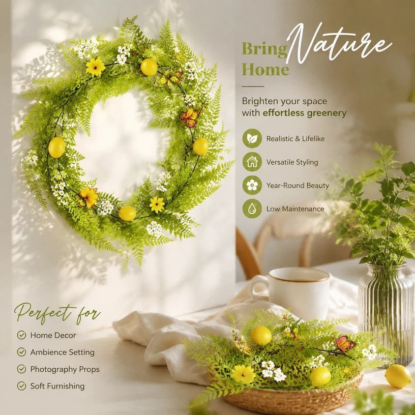 1.75m Spring Artificial Lemon Garland Hanging Vine For Home Styling - Image 1