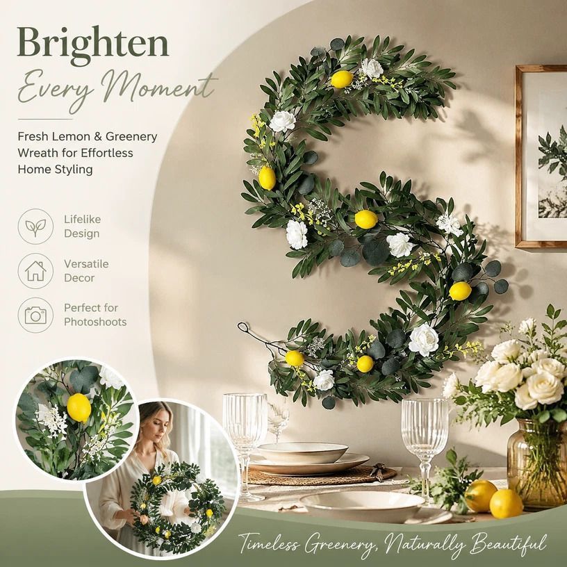 Style A Herb Scent Artificial Lemon Vine Foam Fruit Garland - Image 1