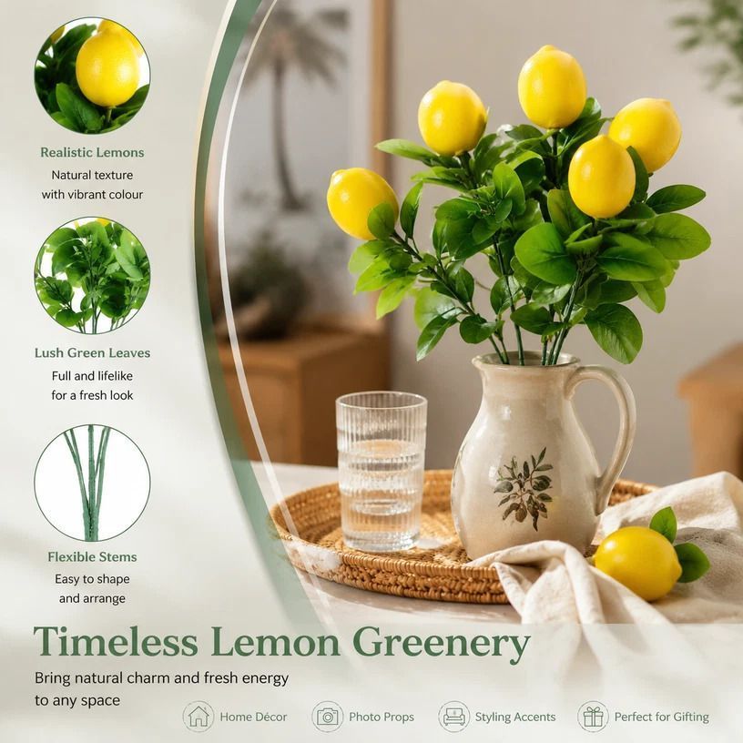 Large Herb Lemon Leaf Single Stem A Artificial Table Bouquet - Image 1