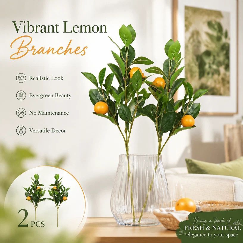 Style A Artificial Lemon Vine Foam Fruit Home Garden Kit 2 Pack - Image 1