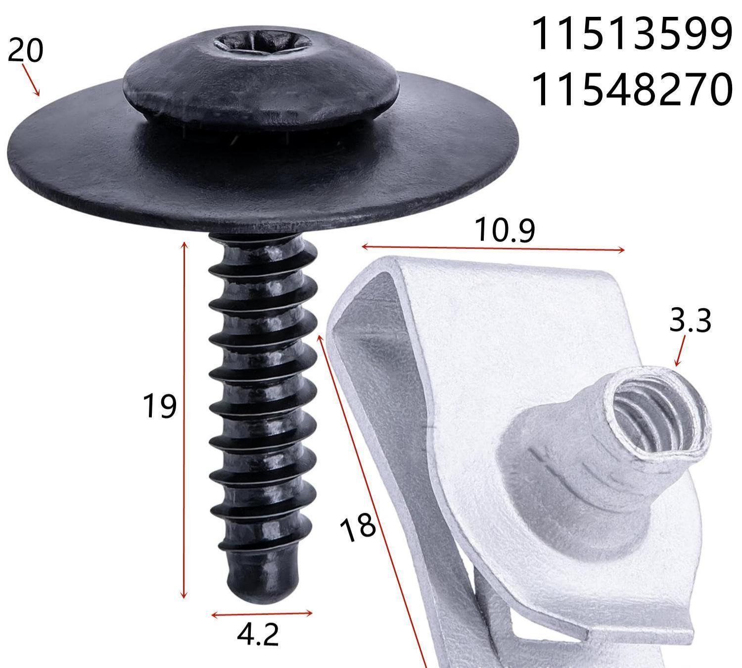 Car Bumper Screws & U Nuts 20PCS - Image 3