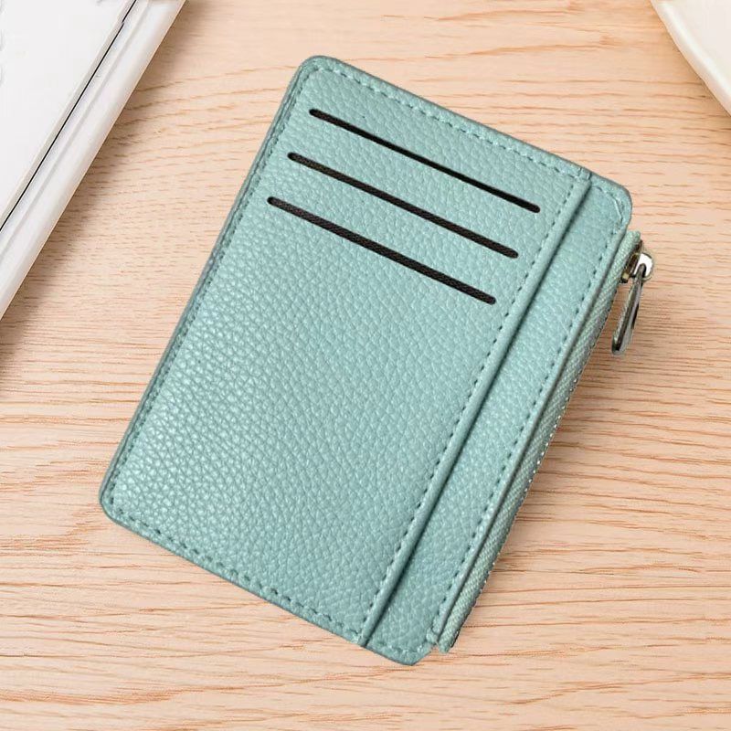 2Pcs 6 Slots Large Capacity Zipper Card Holder,Waterproof & Scratch Resistant,Compact-light blue - Image 1