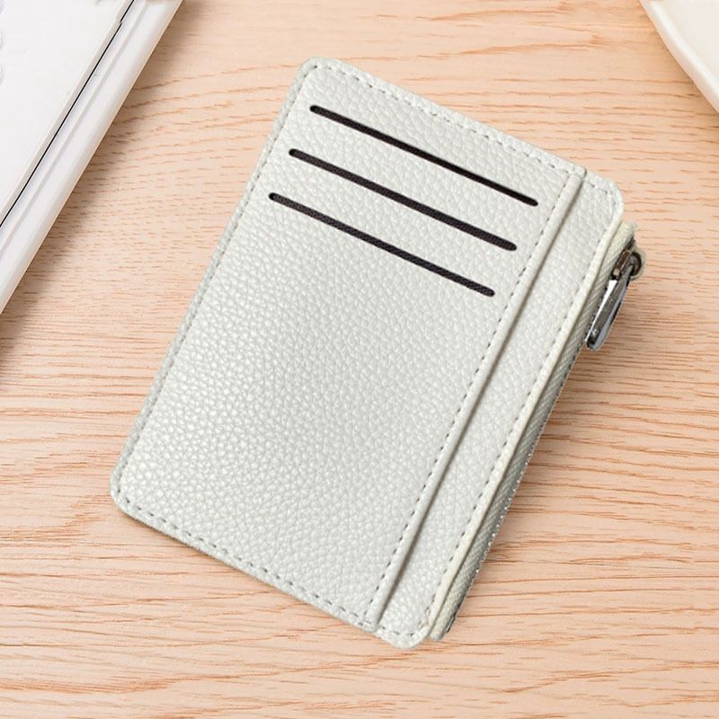 2Pcs 6 Slots Large Capacity Zipper Card Holder,Waterproof & Scratch Resistant,Compact-white - Image 1