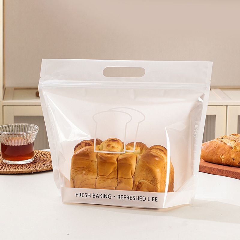 100 Pack White Border Toast Bag, Large 26.5×32+11cm - Image 1