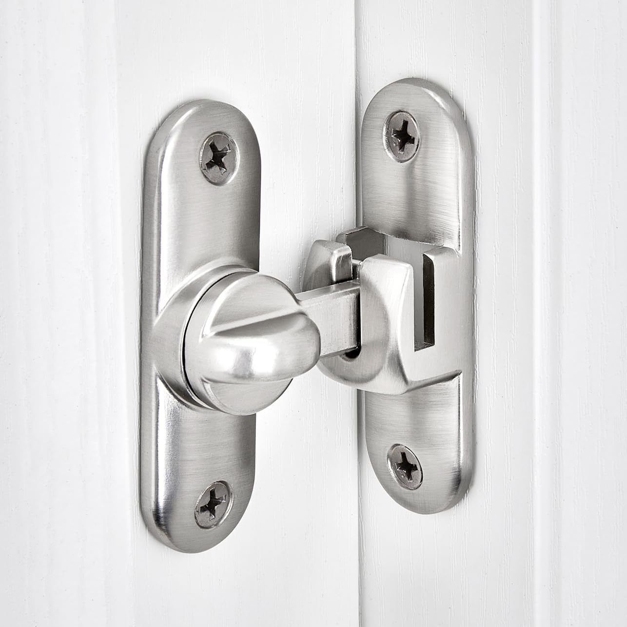 2Pcs No-Drill Door Latch Buckle with Screws - Image 1