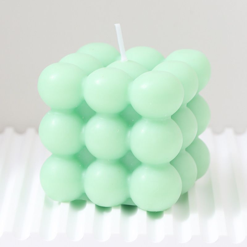 3Pcs green Rubik's Cube Scented Candle Home Decor Ornaments - Image 1