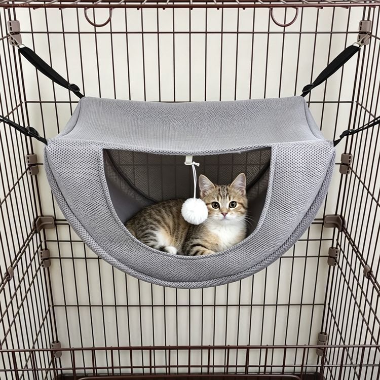 Cat Cage Hammock - Grey 35×27×20cm - Image 1