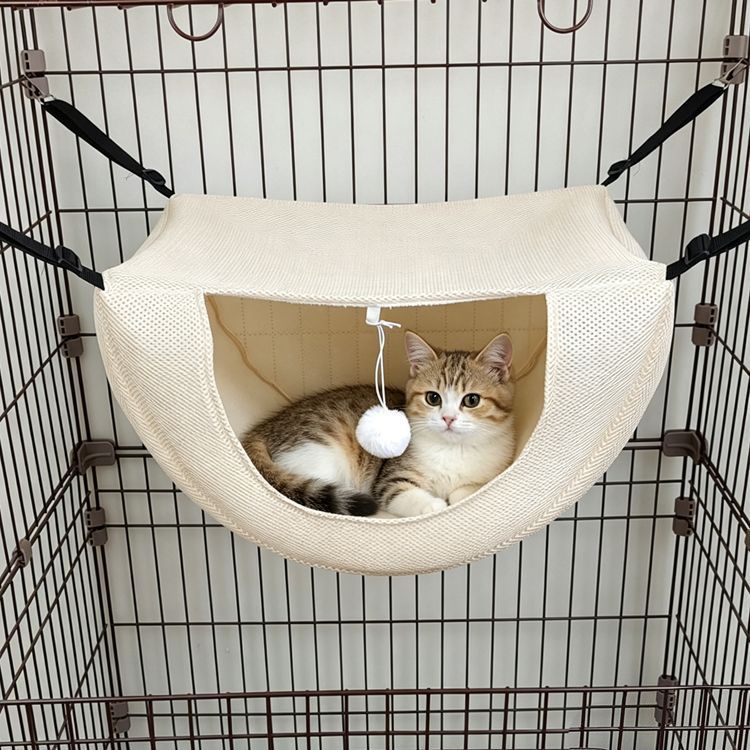 Cat Cage Hammock - Cream Yellow 35×27×20cm - Image 1