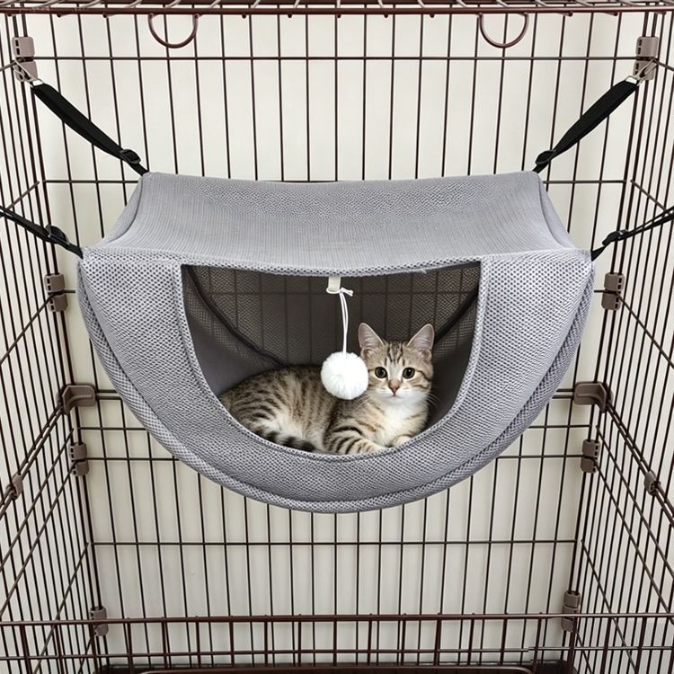 2 Pcs Cat Cage Hammock - Grey  35×27×20cm - Image 1