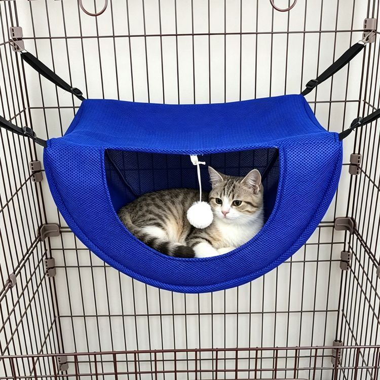 2 Pcs Cat Cage Hammock - Blue 35×27×20cm - Image 1