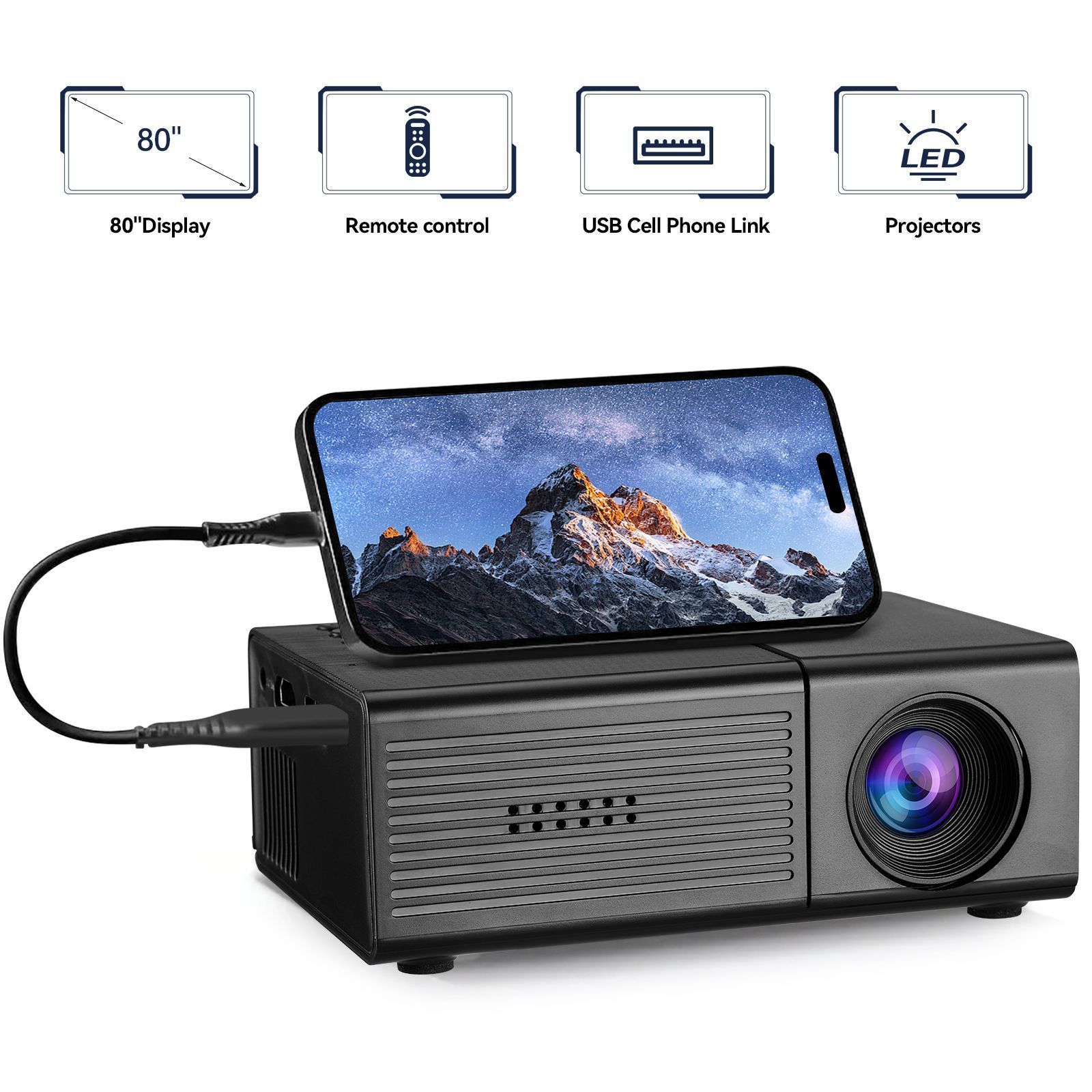 M3S Mini Projector Black AU - Image 1