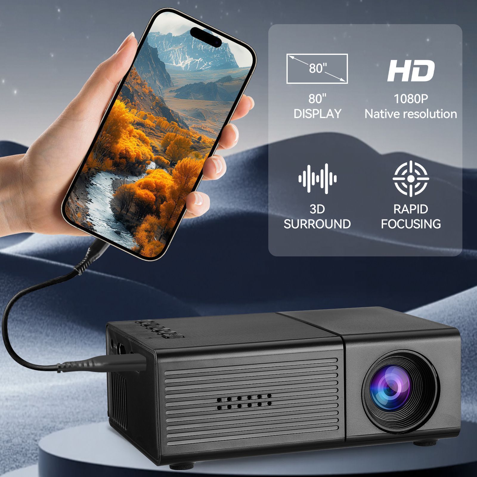 M3S Mini Projector Black AU - Image 6
