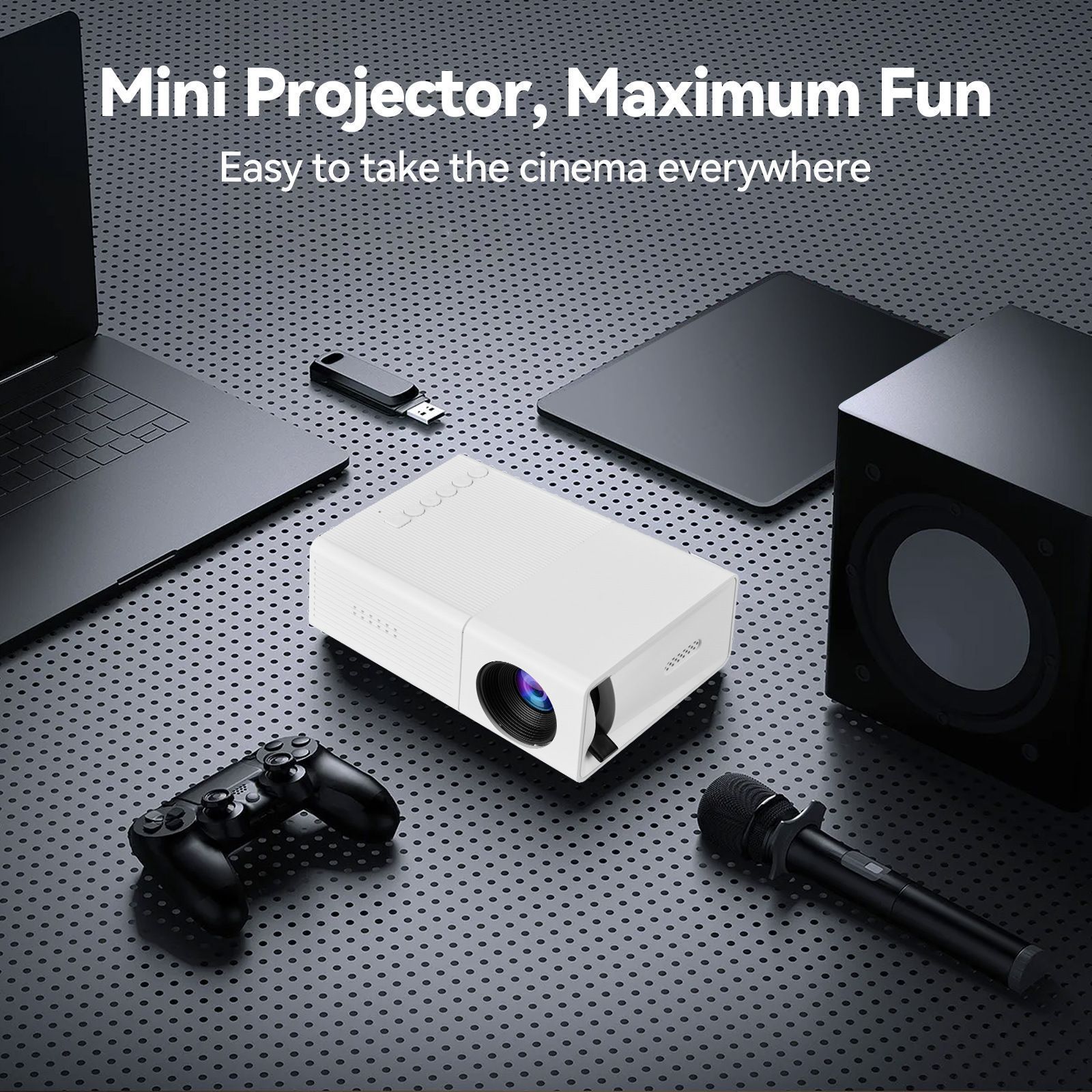 M3S Mini Projector White USB-Powered - Image 3