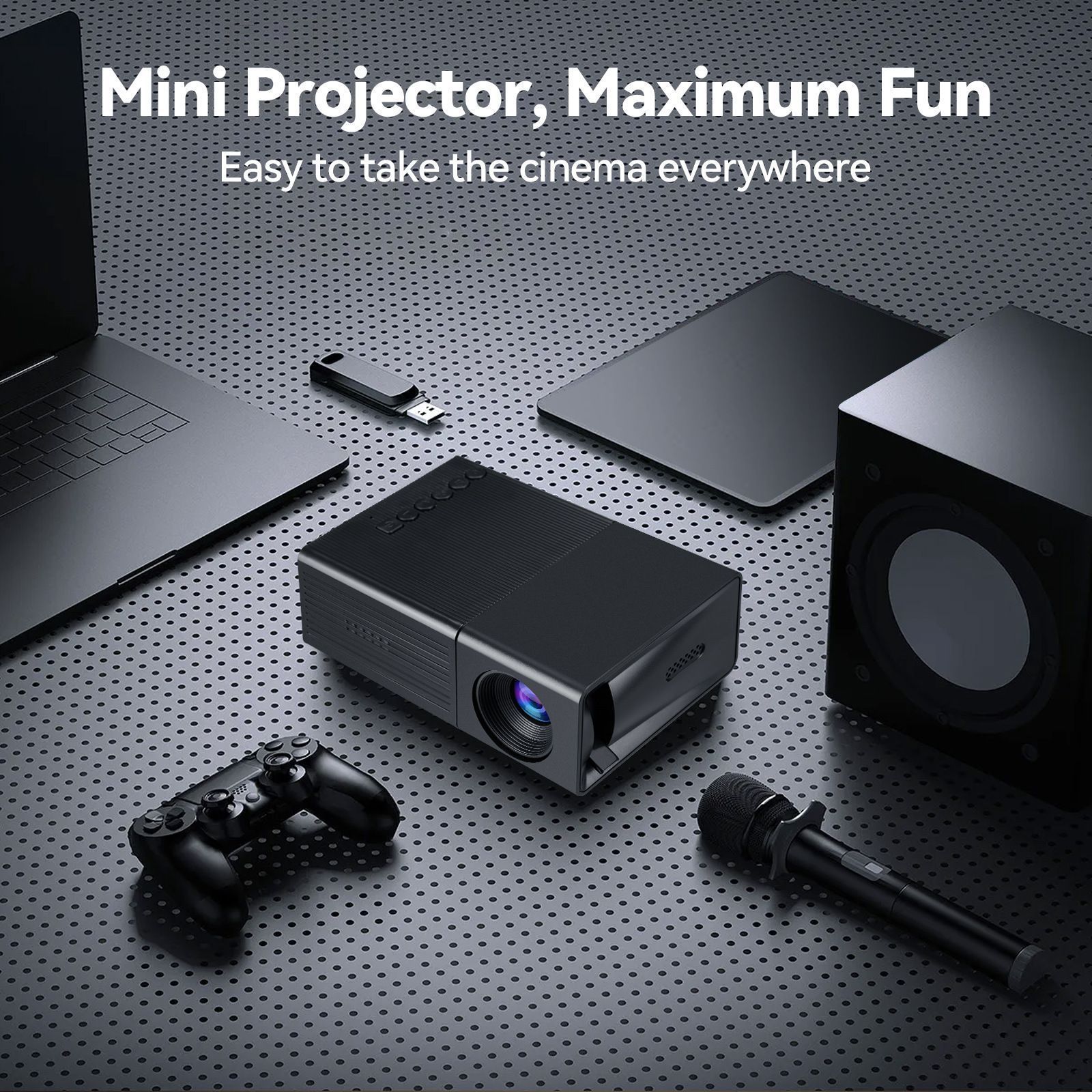 M3S Mini Projector Black USB-Powered - Image 2